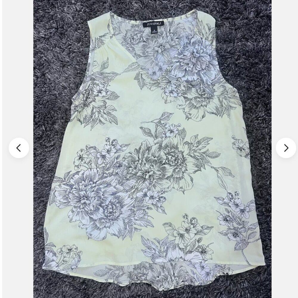 Roz and Ali floral sleeveless top Size Small New Without Tags - Picture 4 of 7